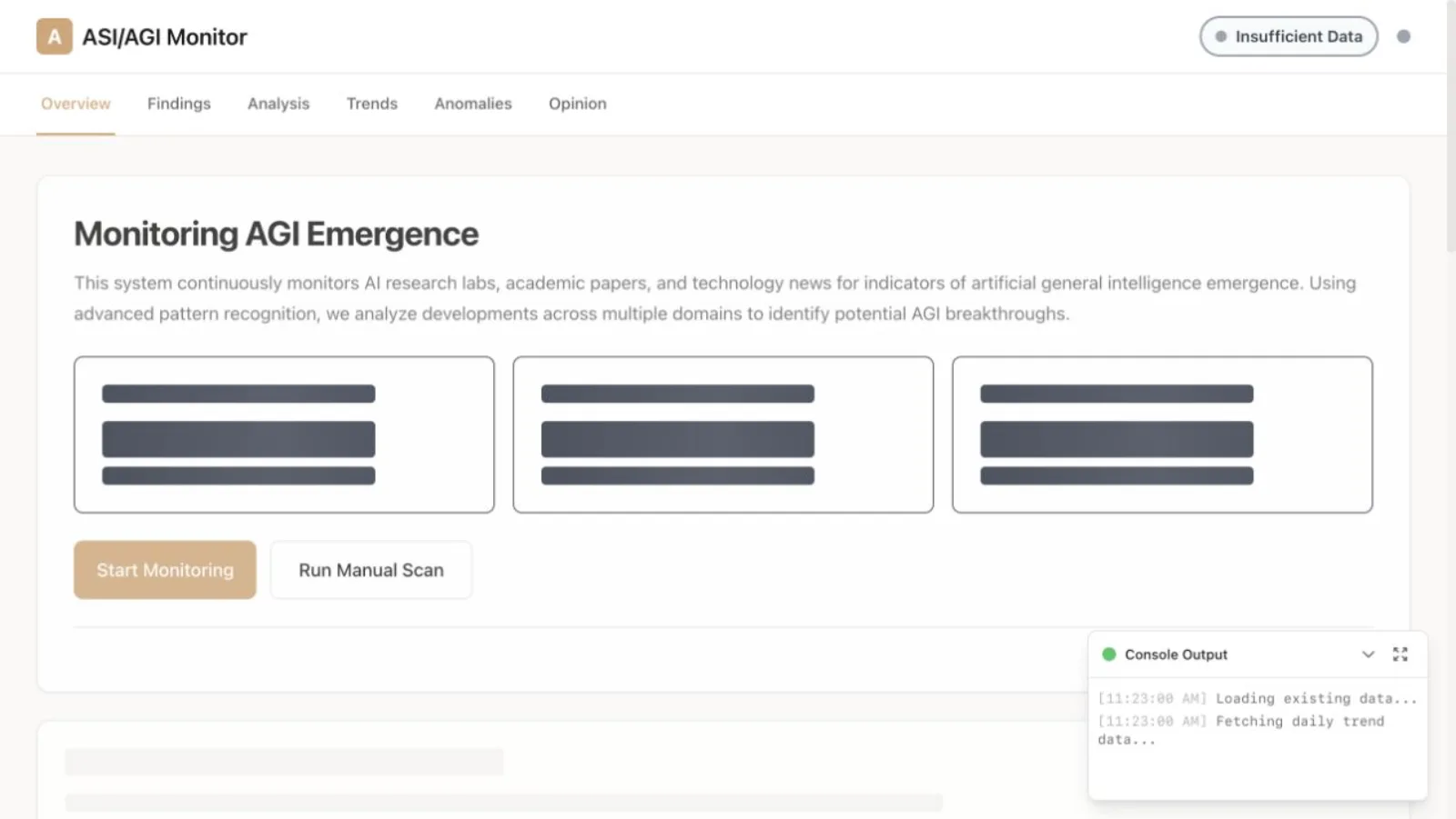 AGI Detector monitoring dashboard