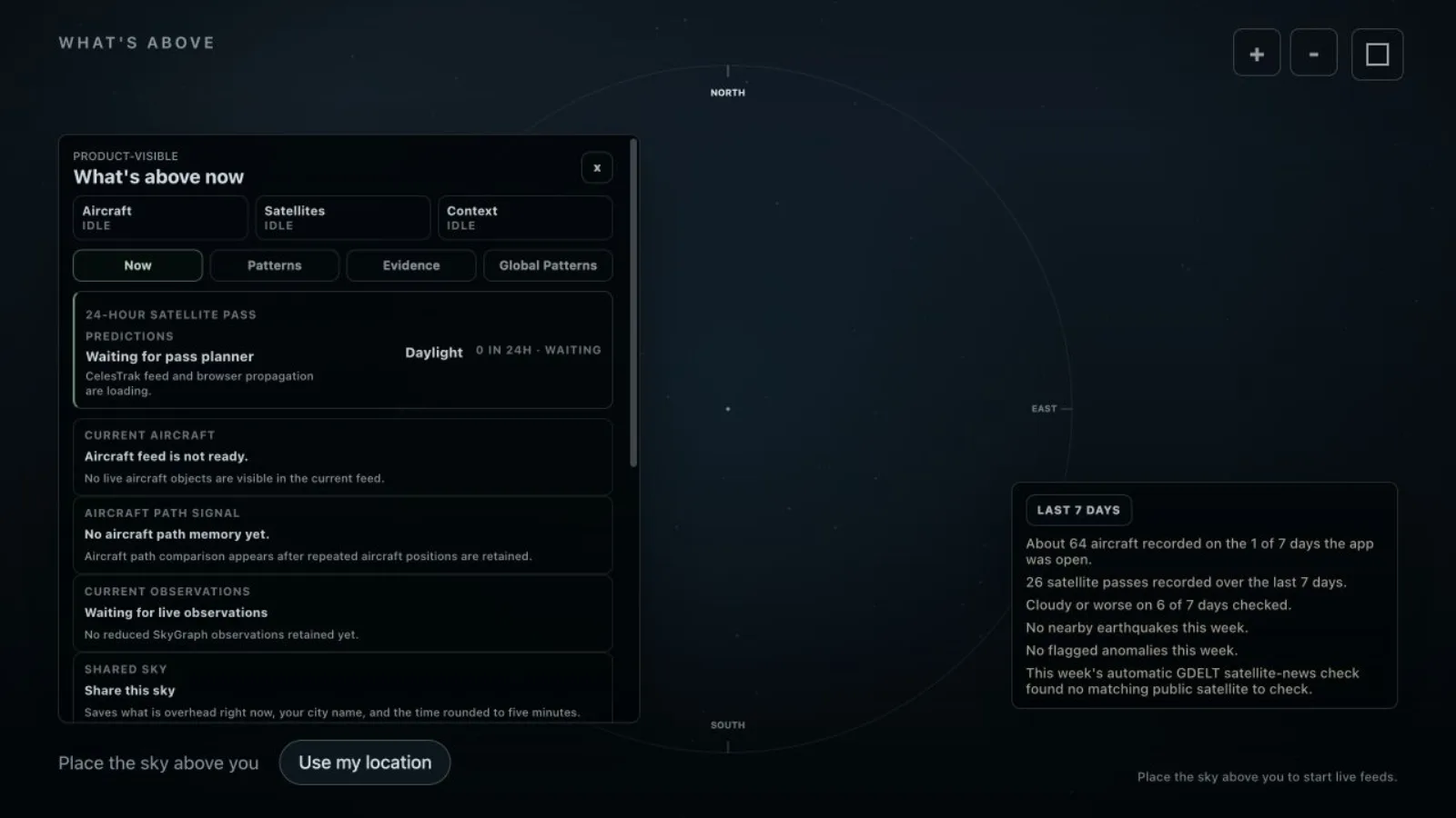 What’s Above location interface