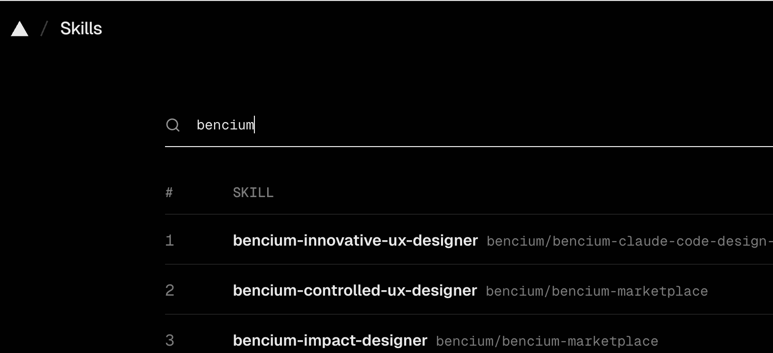 Bencium Skill Marketplace
